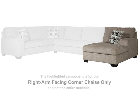 Ballinasloe Platinum Right-Arm Facing Corner Chaise from Ashley - Luna Furniture