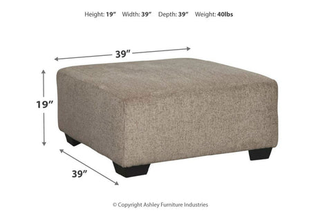Ballinasloe Platinum Oversized Ottoman from Ashley - Luna Furniture