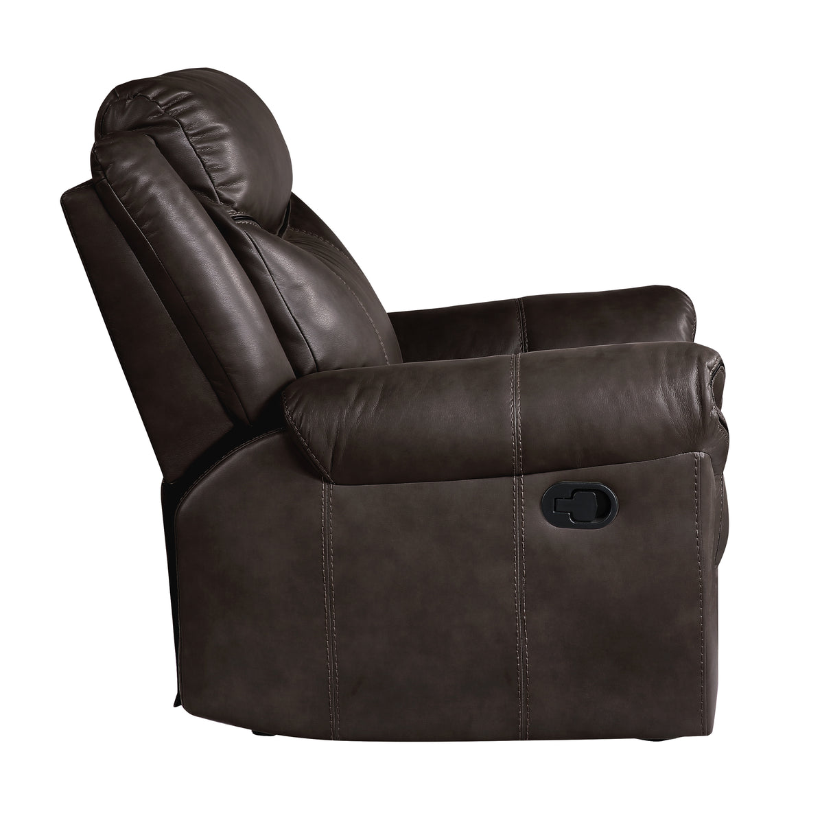 Aram Dark Brown Faux Leather Glider Reclining Chair from Homelegance - Luna Furniture