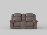 Aram Dark Brown Faux Leather Sofa and Loveseat from Homelegance - Luna Furniture