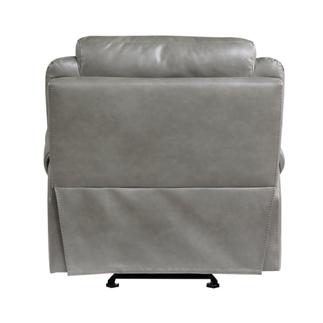 Aram Gray Faux Leather Glider Reclining Chair from Homelegance - Luna Furniture