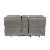 Aram Gray Faux Leather Sofa and Loveseat from Homelegance - Luna Furniture