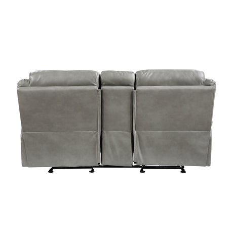 Aram Gray Faux Leather Sofa and Loveseat from Homelegance - Luna Furniture