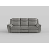 Aram Gray Faux Leather Sofa and Loveseat from Homelegance - Luna Furniture