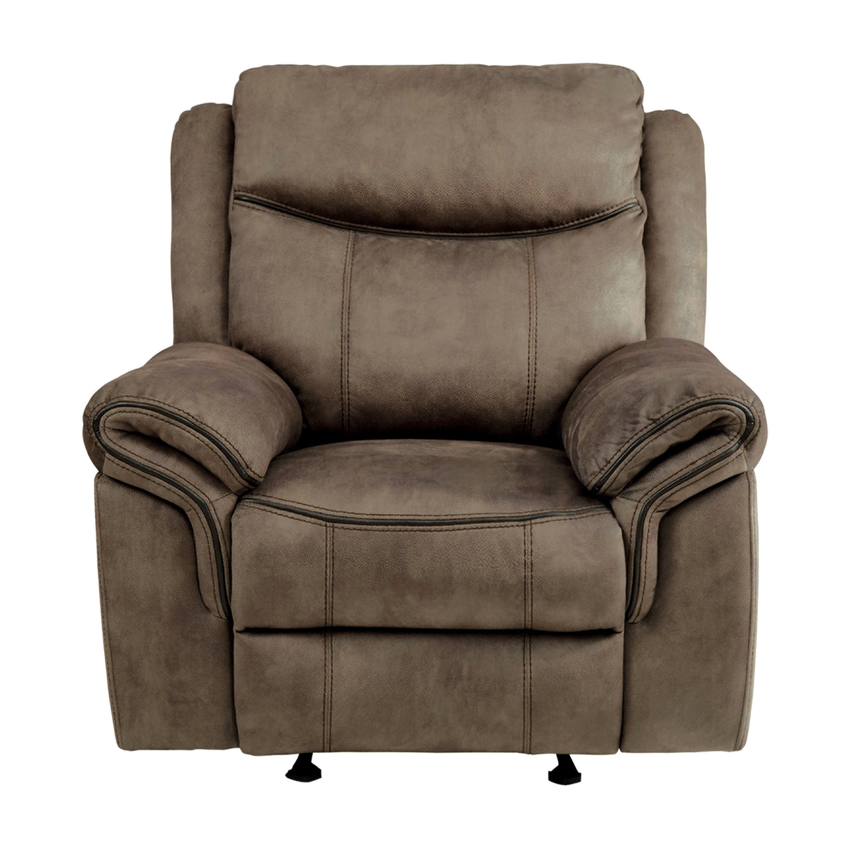 Aram Brown Fabric Glider Reclining Chair from Homelegance - Luna Furniture
