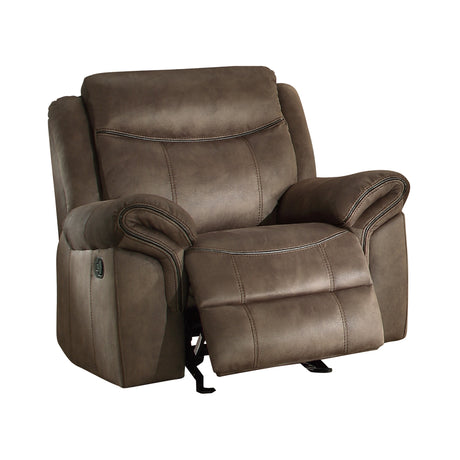 Aram Brown Fabric Glider Reclining Chair from Homelegance - Luna Furniture