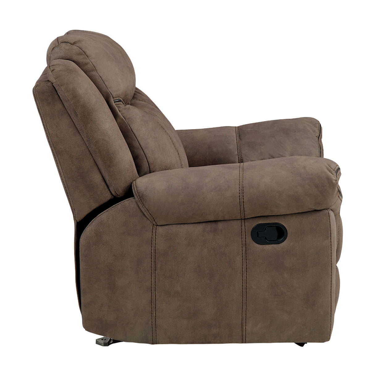 Aram Brown Fabric Glider Reclining Chair from Homelegance - Luna Furniture
