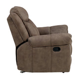 Aram Brown Fabric Glider Reclining Chair from Homelegance - Luna Furniture