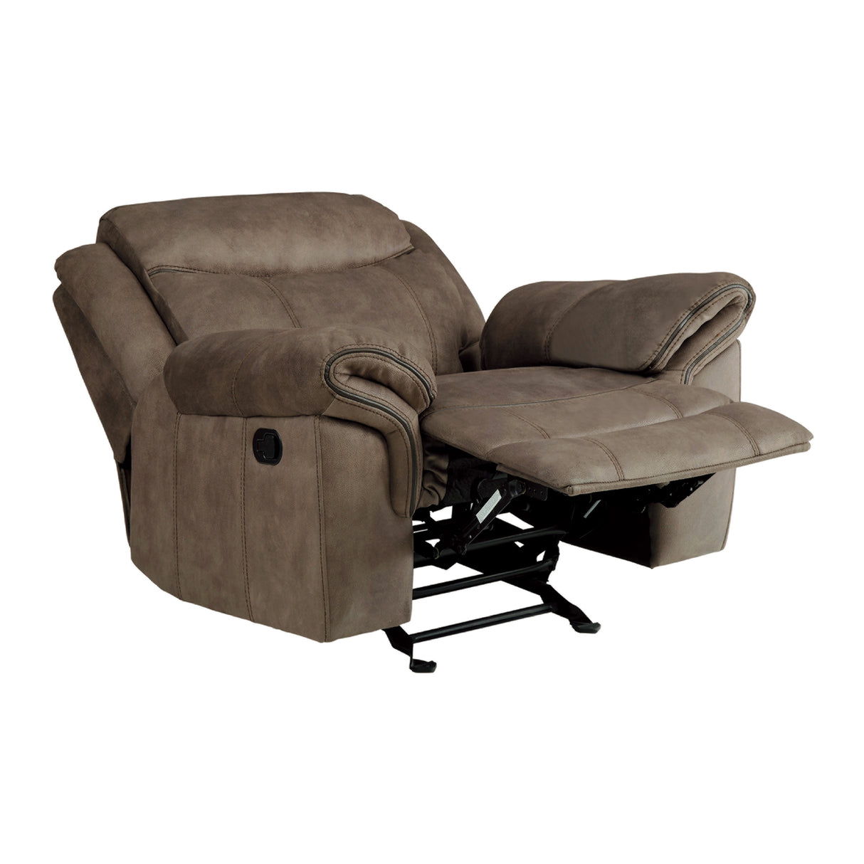 Aram Brown Fabric Glider Reclining Chair from Homelegance - Luna Furniture