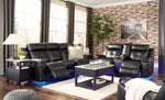 Kempten Black LED Reclining Living Room Set - Luna Furniture