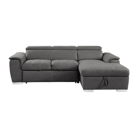 Ferriday Gray Storage Sleeper Sectional from Homelegance - Luna Furniture