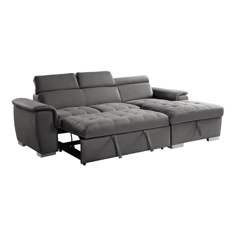 Ferriday Gray Storage Sleeper Sectional from Homelegance - Luna Furniture