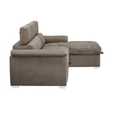 Ferriday Taupe Storage Sleeper Sectional from Homelegance - Luna Furniture