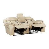 8229NBE-2 Double Reclining Love Seat with Center Console - Luna Furniture