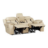 8229NBE-2PW Power Double Reclining Love Seat with Center Console - Luna Furniture