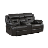 Amite Dark Gray Double Reclining Loveseat with Center Console from Homelegance - Luna Furniture