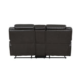 Amite Dark Gray Double Reclining Loveseat with Center Console from Homelegance - Luna Furniture