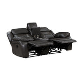Amite Dark Gray Double Reclining Loveseat with Center Console from Homelegance - Luna Furniture