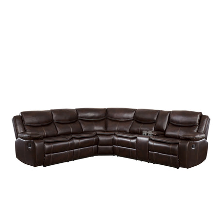 Bastrop Brown 3-Piece Sectional with Right Console from Homelegance - Luna Furniture