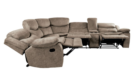 Bastrop Brown Microfiber Reclining Sectional from Homelegance - Luna Furniture