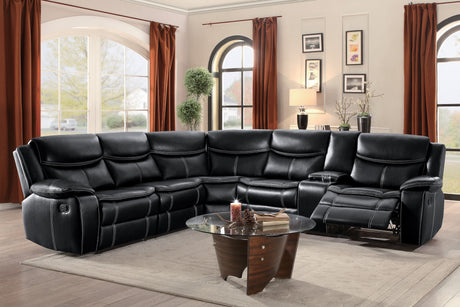 Bastrop Black 3-Piece Sectional with Right Console from Homelegance - Luna Furniture