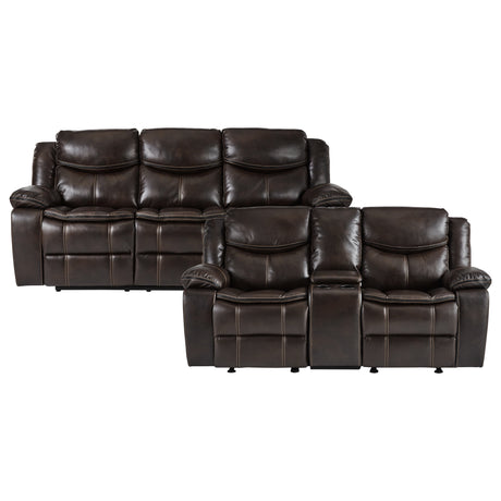 Bastrop Brown Reclining Sofa and Loveseat from Homelegance - Luna Furniture
