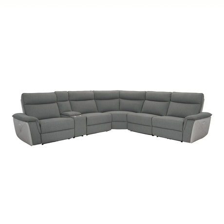 8259DG*6SCPWH (6)6-Piece Modular Power Reclining Sectional with Power Headrests - Luna Furniture