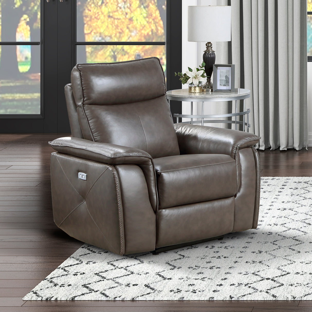 Maroni Dark Brown Leather Power Reclining Chair from Homelegance - Luna Furniture