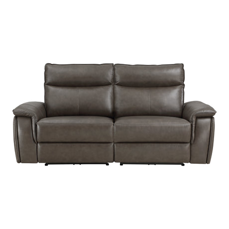 Maroni Dark Brown Leather Power Double Reclining Loveseat from Homelegance - Luna Furniture