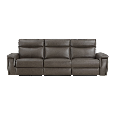 Maroni Dark Brown Leather Power Double Reclining Sofa from Homelegance - Luna Furniture