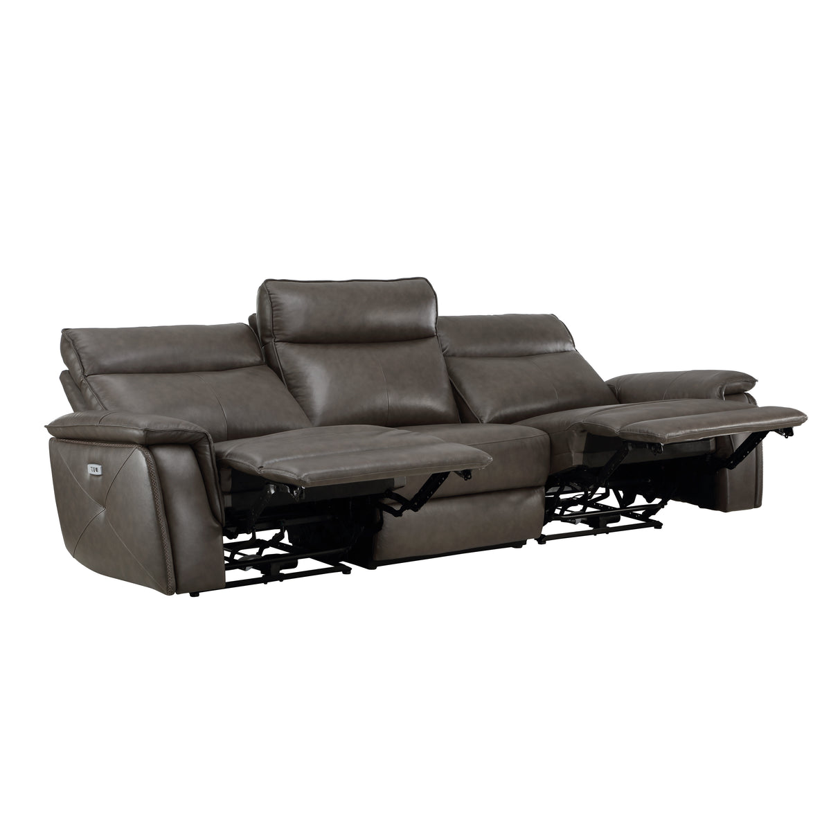 Maroni Dark Brown Leather Power Double Reclining Sofa from Homelegance - Luna Furniture