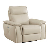 Maroni Taupe Leather Power Reclining Chair from Homelegance - Luna Furniture