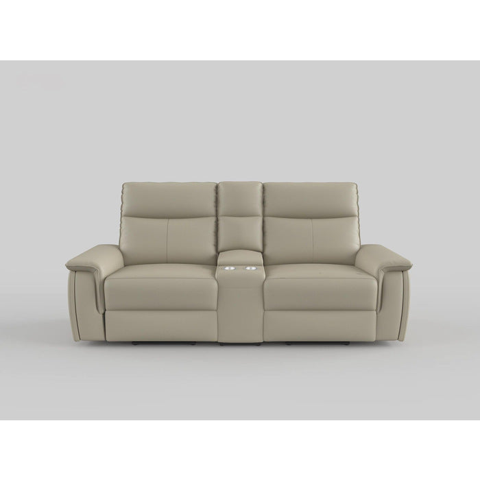 Maroni Taupe Leather Power Double Reclining Loveseat from Homelegance - Luna Furniture
