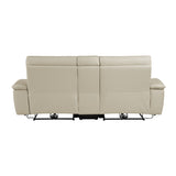 Maroni Taupe Leather Power Double Reclining Loveseat from Homelegance - Luna Furniture