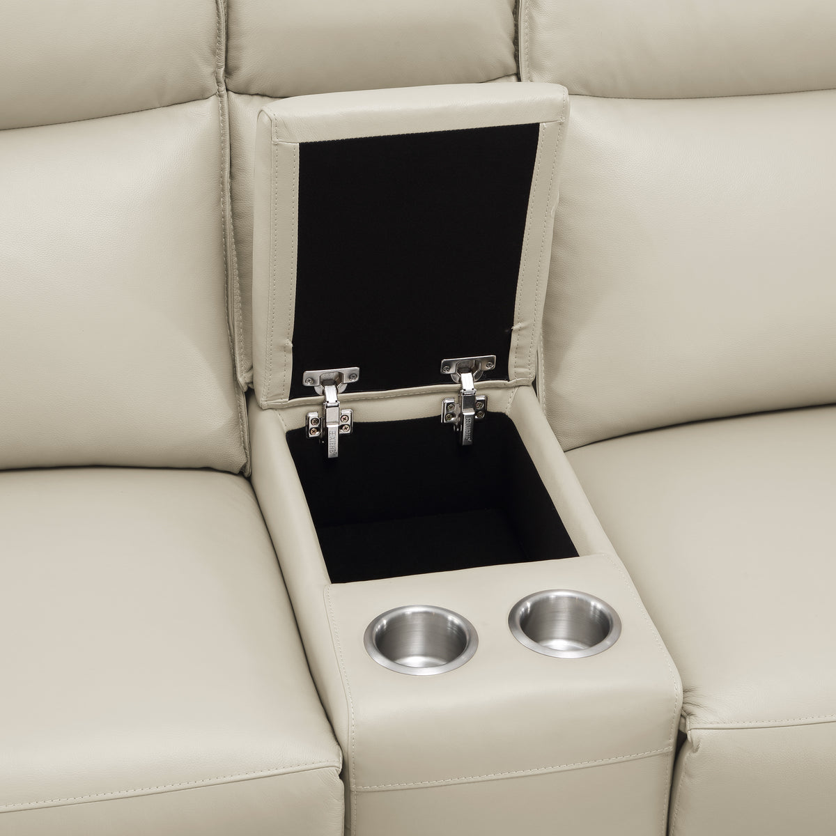 Maroni Taupe Leather Power Double Reclining Loveseat from Homelegance - Luna Furniture