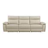 Maroni Taupe Leather Power Double Reclining Sofa from Homelegance - Luna Furniture
