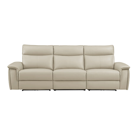 Maroni Taupe Leather Power Double Reclining Sofa from Homelegance - Luna Furniture