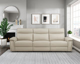 Maroni Taupe Leather Power Double Reclining Sofa from Homelegance - Luna Furniture