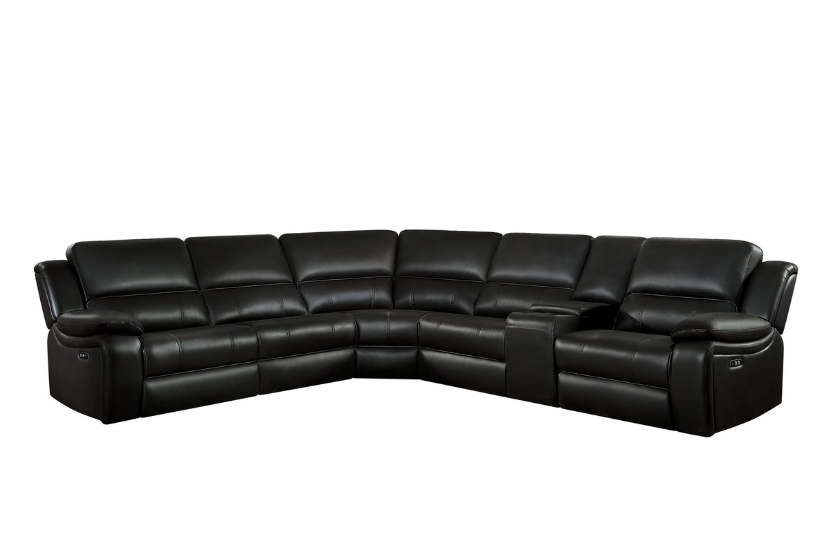 Falun Dark Brown 6-Piece Modular Power Reclining Sectional from Homelegance - Luna Furniture