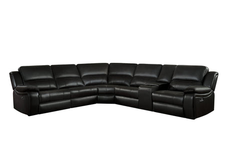 Falun Dark Brown 6-Piece Modular Power Reclining Sectional from Homelegance - Luna Furniture
