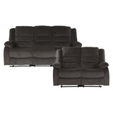 Jarita Chocolate 2-Piece Double Reclining Set from Homelegance - Luna Furniture