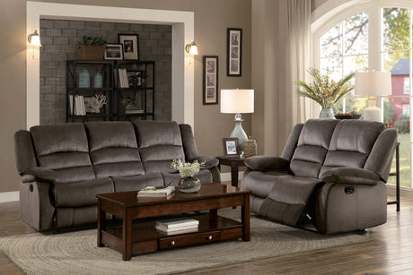 Jarita Chocolate Double Reclining Sofa from Homelegance - Luna Furniture