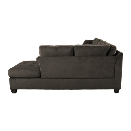 Emilio Chocolate Reversible Sectional from Homelegance - Luna Furniture