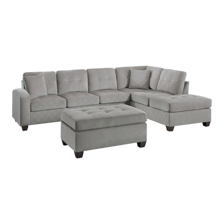 Emilio Taupe Reversible Sectional from Homelegance - Luna Furniture