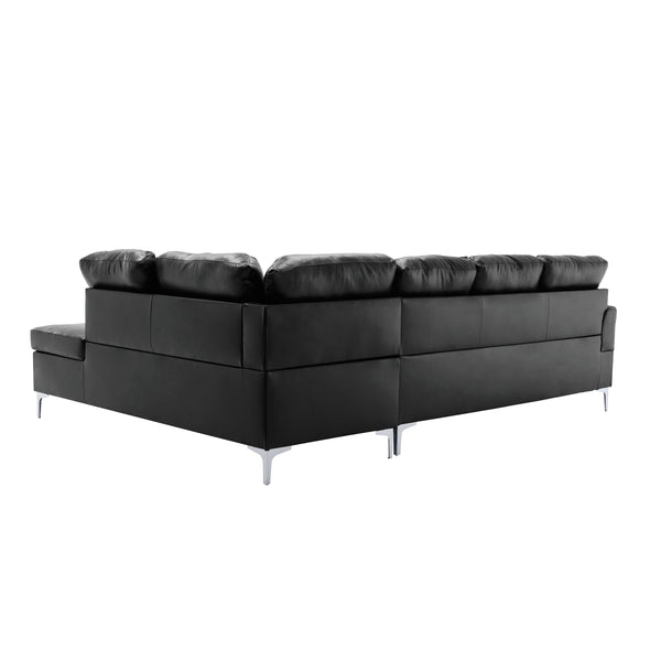 8378BLK*3 (3)3-Piece Sectional with Right Chaise and Ottoman - Luna Furniture