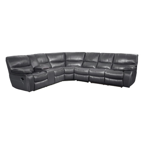 8480GRY*4SC (4)4-Piece Modular Reclining Sectional with Left Console - Luna Furniture