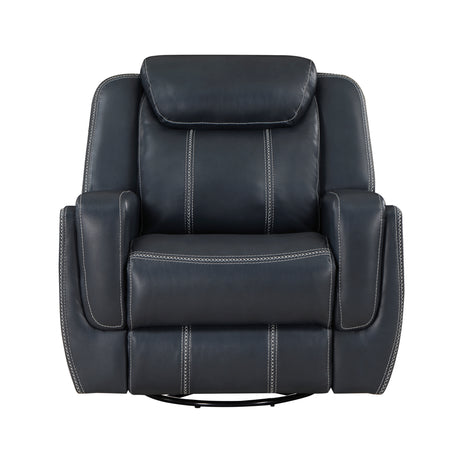 Littleton Blue Swivel Glider Reclining Chair from Homelegance - Luna Furniture