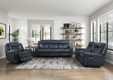 Littleton Blue Swivel Glider Reclining Chair from Homelegance - Luna Furniture
