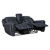8516BU-2 Double Reclining Love Seat with Center Console, Receptacles and USB Ports - Luna Furniture