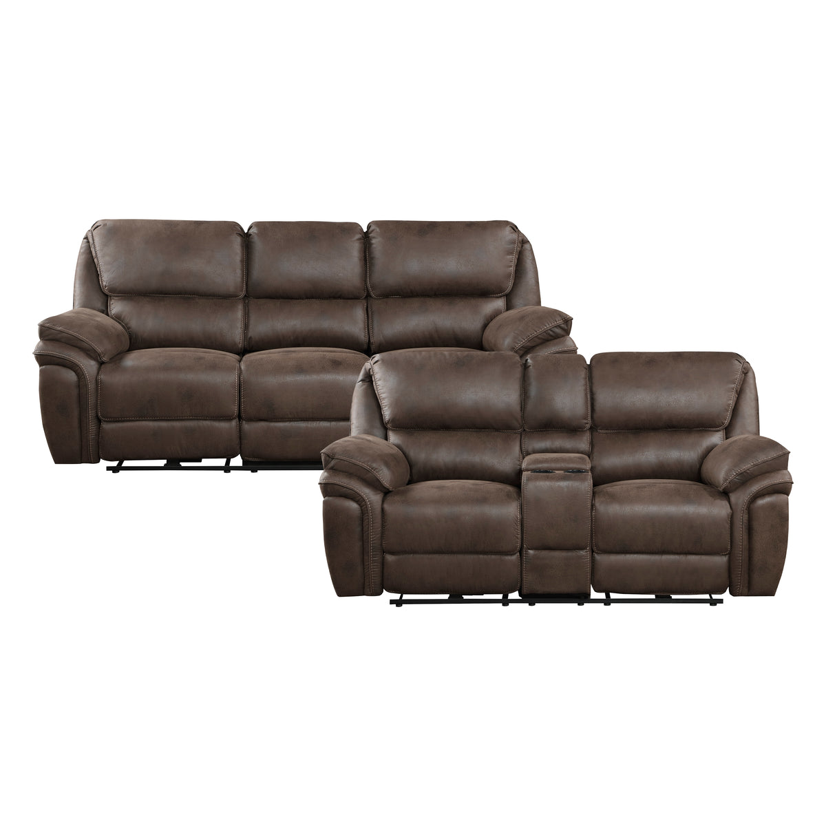 8517BRW*2PW Power Reclining Sofa and Loveseat from Homelegance - Luna Furniture